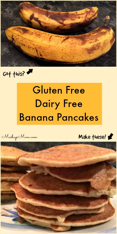 gluten free, dairy free banana pancakes