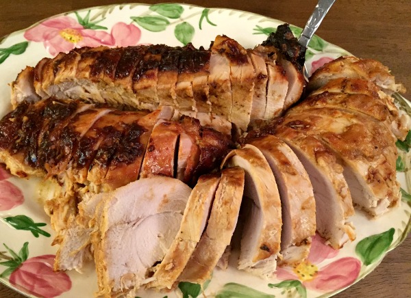 platter of BBQ turkey breast