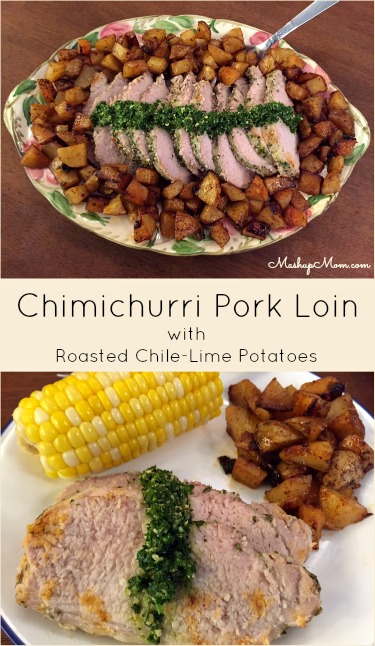 chimichurri-pork-loin-with-roasted-chile-lime-potatoes