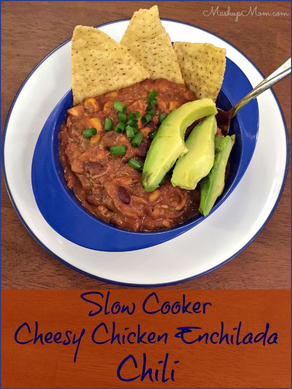 Slow Cooker Cheesy Chicken Enchilada Chili