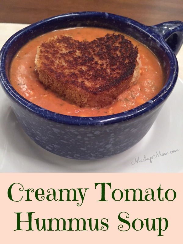 Creamy Tomato Hummus Soup, an easy recipe