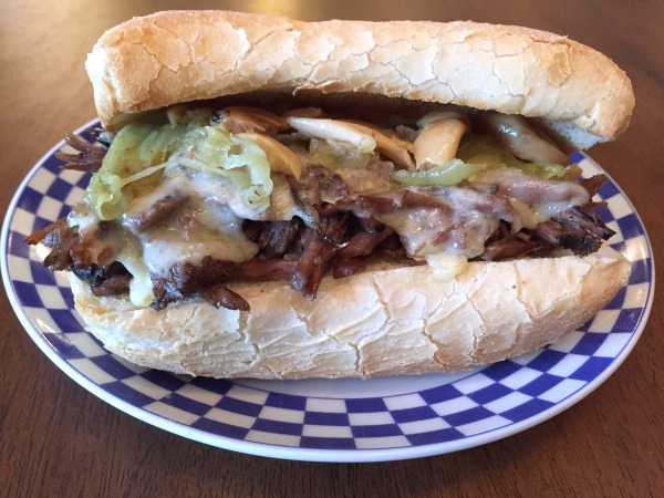 Italian beef sandwich on french roll