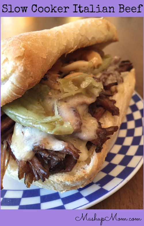 slow cooker italian beef sandwich