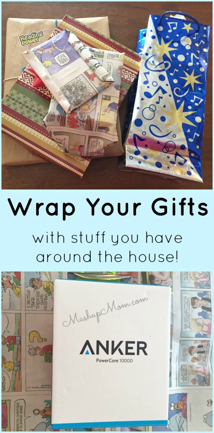 wrap gifts with stuff around the house