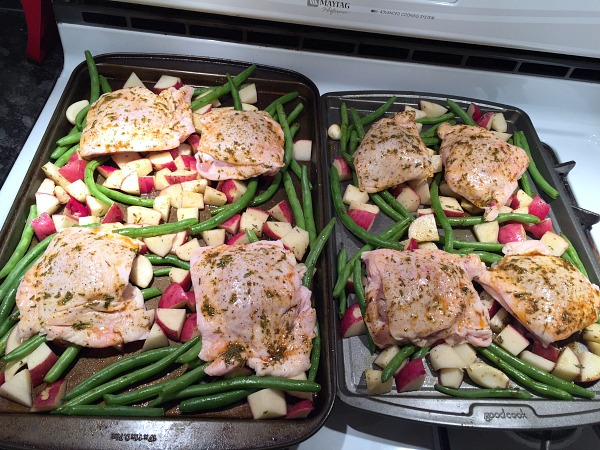 Sheet Pan Chicken Thighs with Green Beans and Red Potatoes