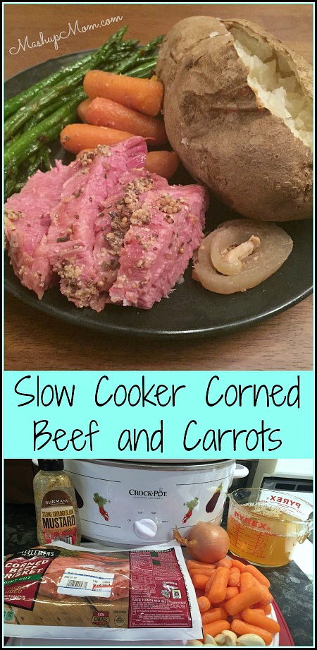 corned beef and carrots in the slow cooker