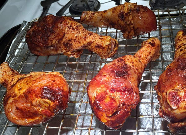 drumsticks on baking rack