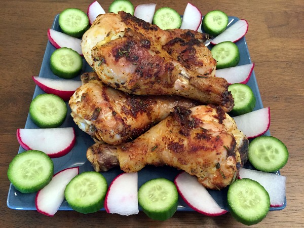 chicken drumsticks on a plate