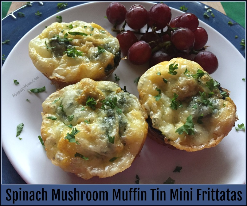 muffin tin mini frittatas with spinach and mushrooms