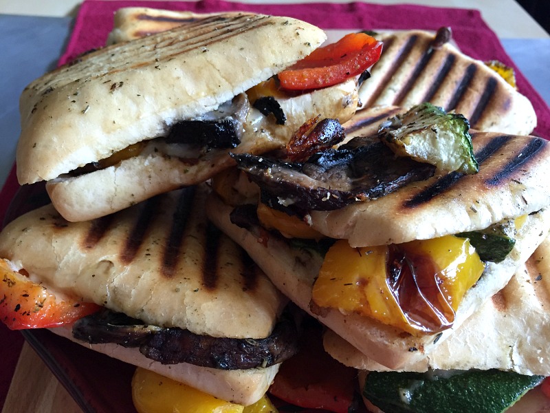 stack of vegetable paninis