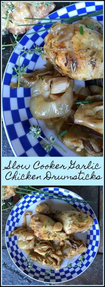Slow cooker garlic chicken drumsticks  on a plate