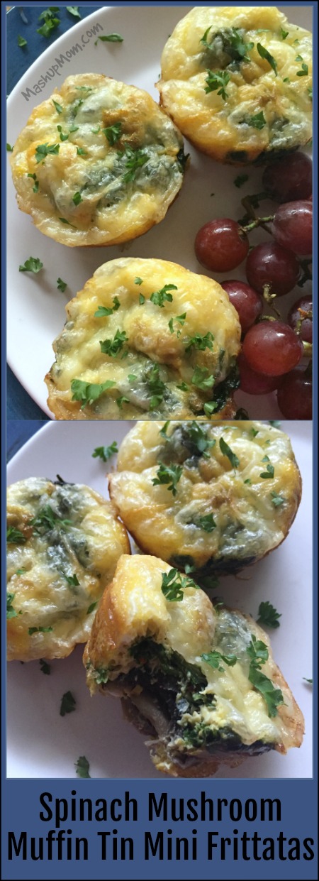 spinach mushroom muffin tin mini frittatas