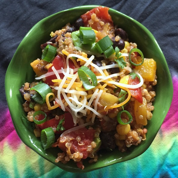 southwest quinoa unstuffed peppers bowl