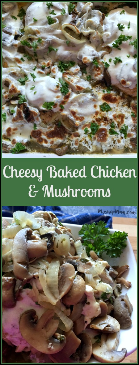 baked chicken and mushrooms