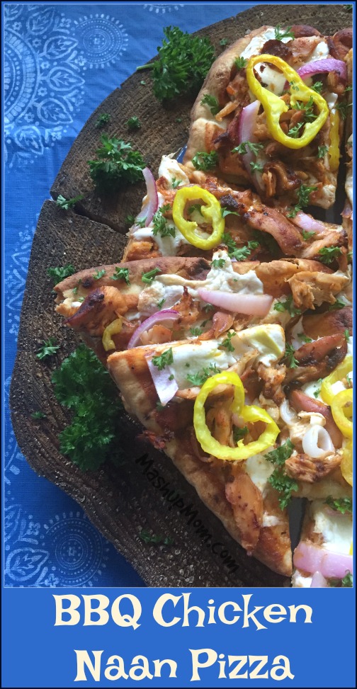 naan pizza with BBQ chicken