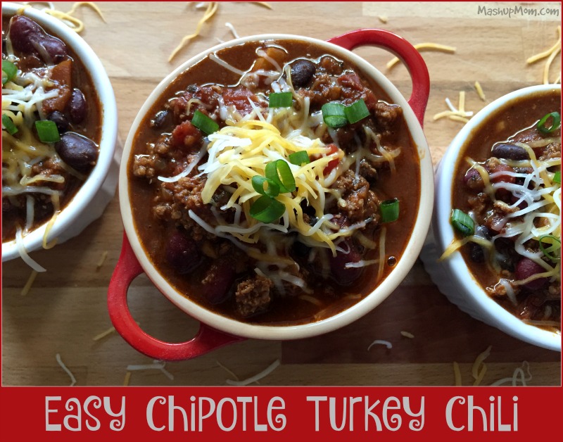 Easy Chipotle Turkey Chili is hearty & full of flavor!