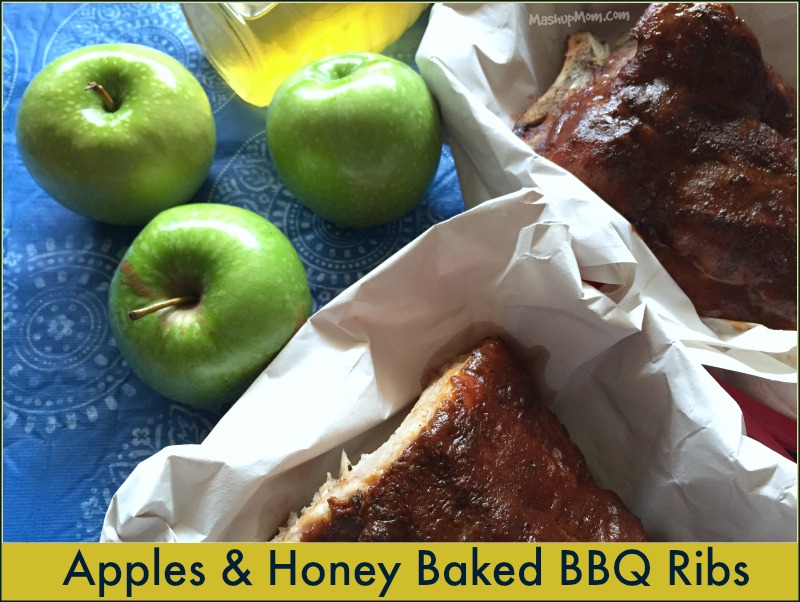 Apples & Honey Baked BBQ Ribs are sticky, just sweet enough, and naturally gluten free!