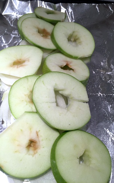 cut up granny smith apples