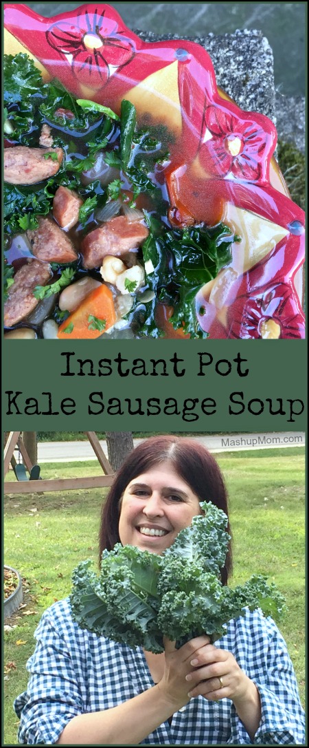 An easy recipe for Instant Pot kale sausage soup -- naturally gluten free!