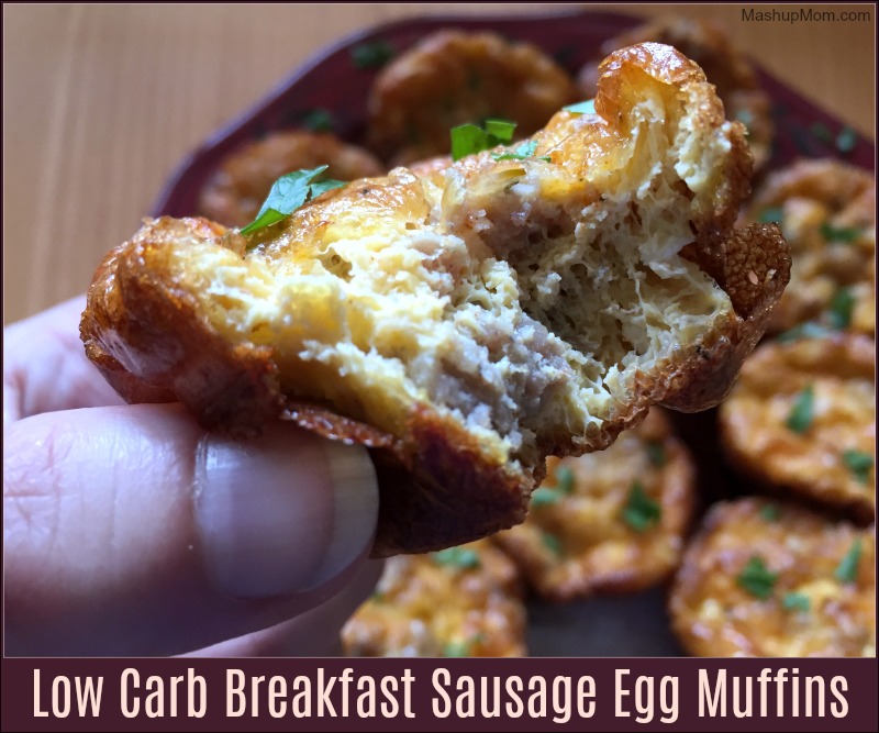 Easy low carb breakfast sausage egg muffins are also gluten free!