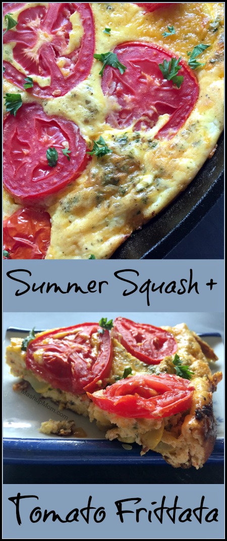 summer squash + tomato frittata recipe