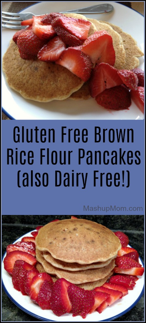 Gluten Free Brown Rice Flour Pancakes are also dairy free.