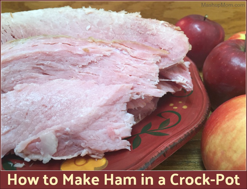 How to make ham in a crock-pot, finished ham on plate