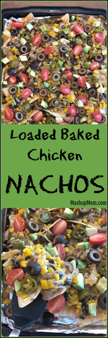 Loaded sheet pan chicken nachos!