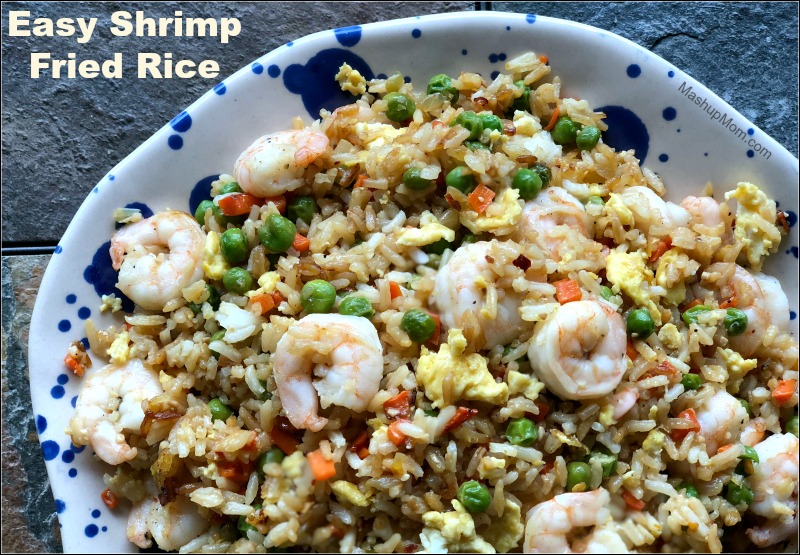 Plate of shrimp fried rice