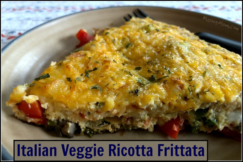 Chock full of veggies + Italian flavor, this vegetable ricotta frittata is a filling vegetarian choice for your Meatless Monday, or for any quick weeknight dinner. Italian veggie ricotta frittata is naturally low carb and gluten free.