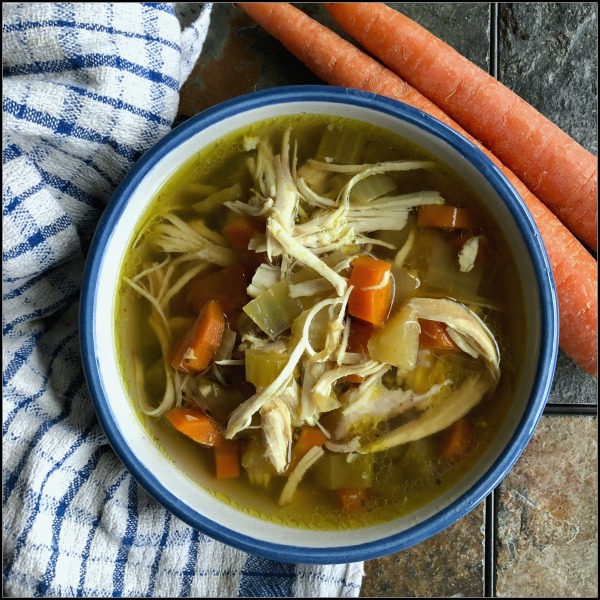  Awesomely fantastic slow cooker chicken soup is the quintessential comfort food: This is the soup you want when you're feeling under the weather, or even when you're just feeling down; just make it easy by using your Crock-Pot! Full of chicken and veggies with a lot of garlic, a lot of thyme, and some turmeric and cayenne for a bit of underlying heat.