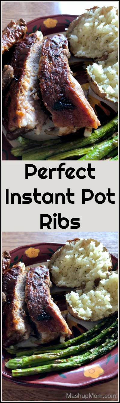 Instant Pot ribs and sides, plated