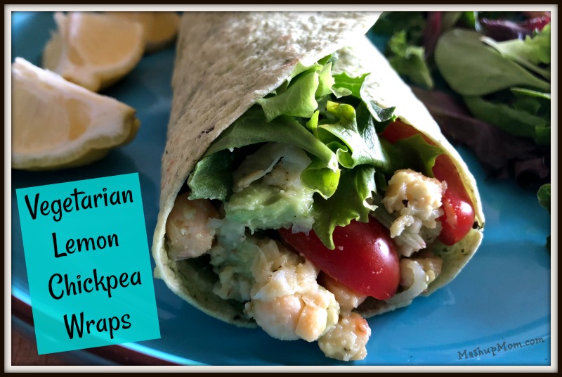 vegetarian lemon chickpea wraps