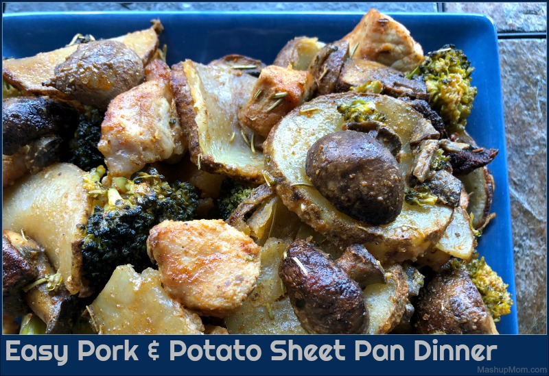 pork, potatoes, and veggies