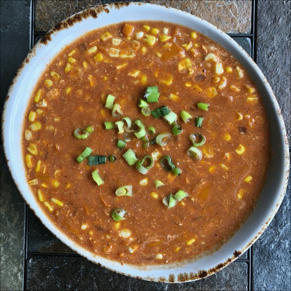 bowl of cheesy corn soup