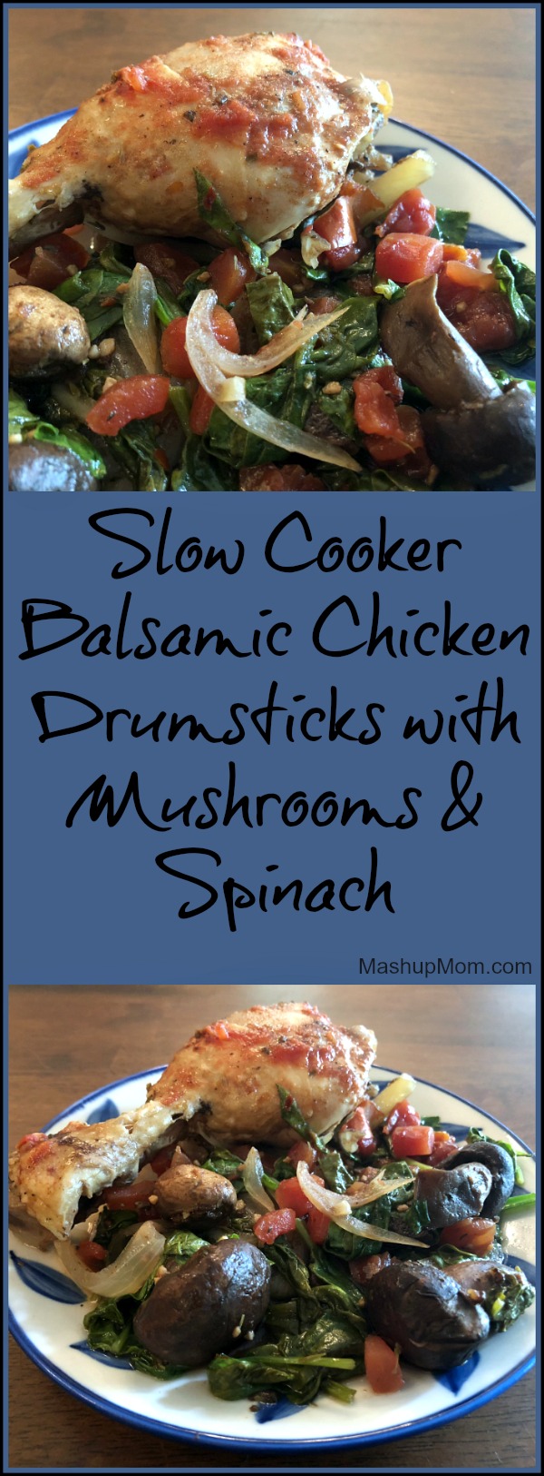 slow cooker balsamic chicken with tomatoes and spinach