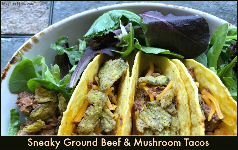 ground beef & mushroom tacos