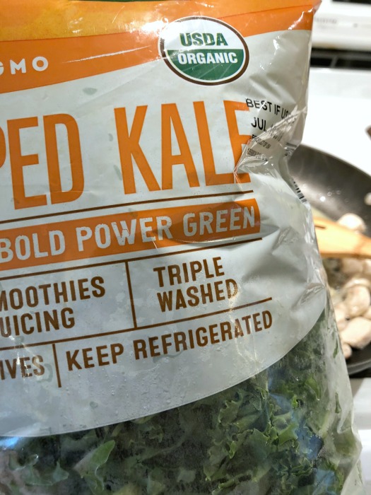 bag of chopped kale