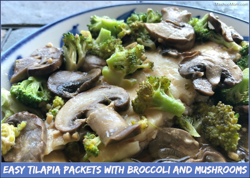 tilapia with broccoli and mushrooms
