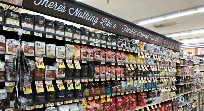 coffee aisle at Jewel