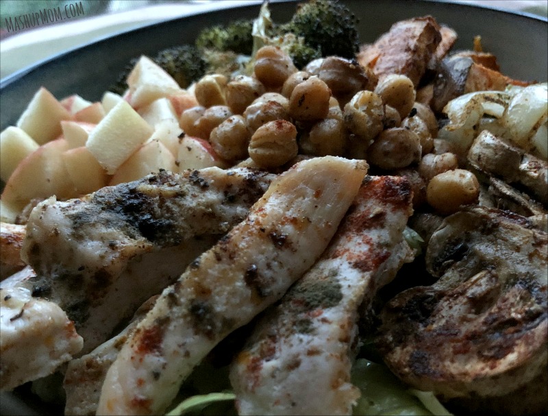salad with chicken and harvest vegetables