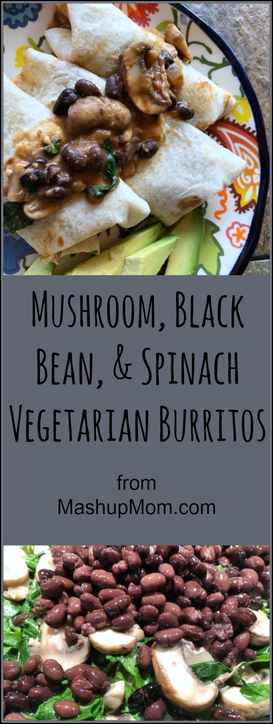 mushroom & black bean veggie burritos