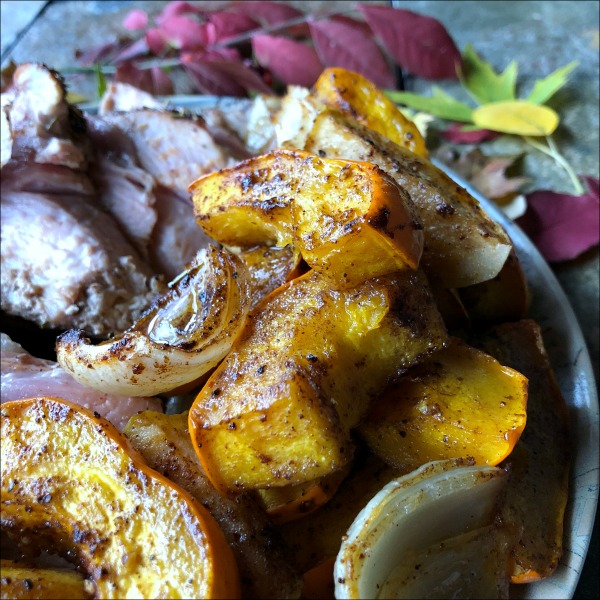 pork roast with apples and squash