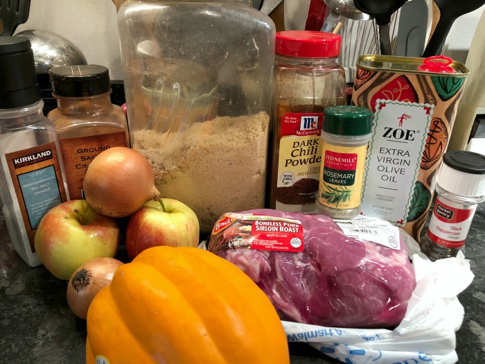 sheet pan pork roast ingredients