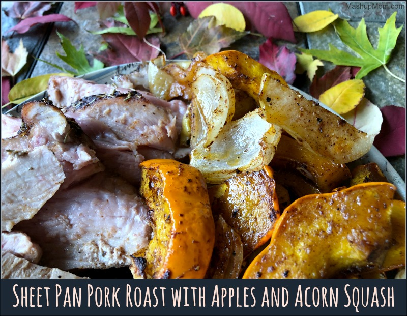sheet pan pork roast with apples and acorn squash