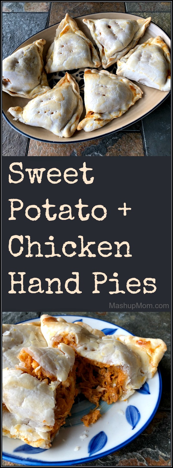 plates of sweet potato and chicken hand pies
