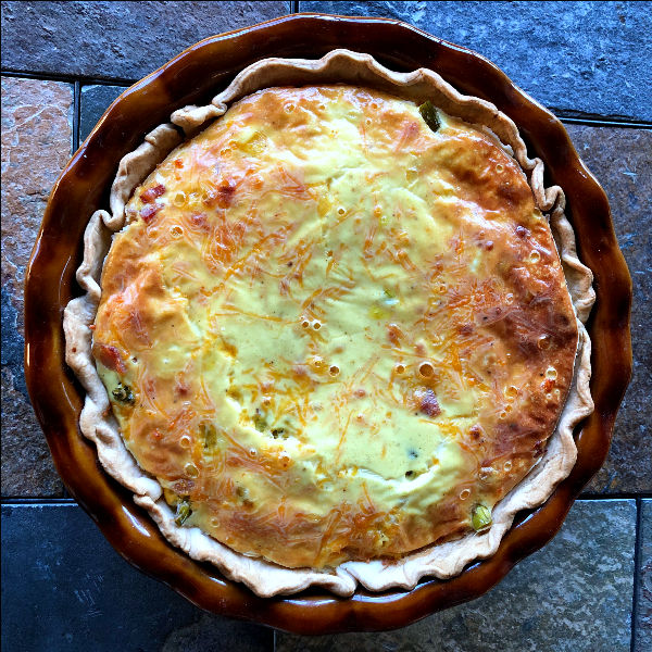 Finished ham & asparagus quiche