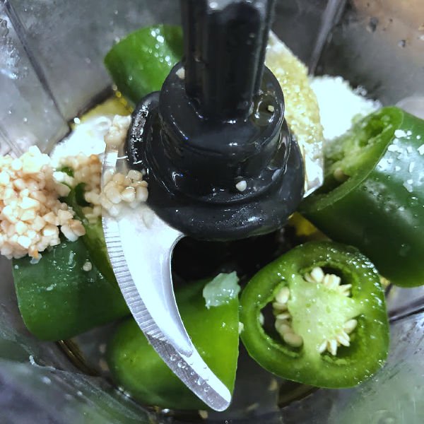 add peppers to food chopper