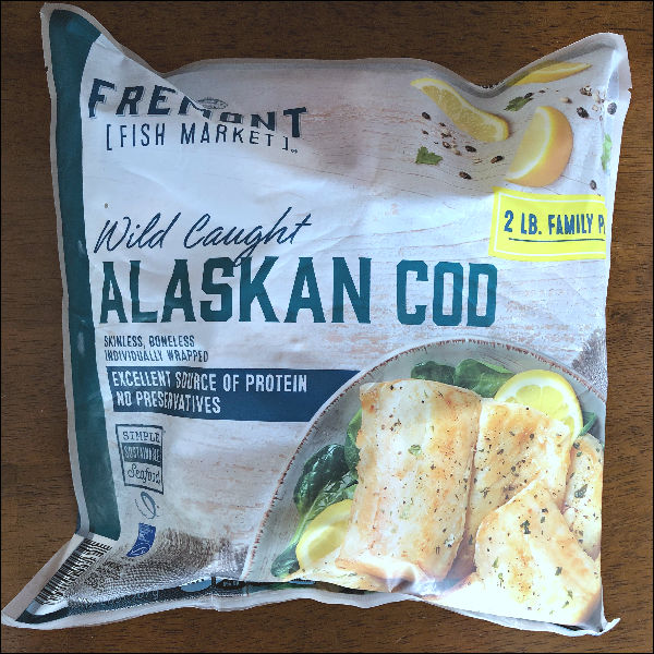 bag of wild caught cod fillets from ALDI