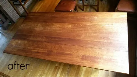 table after treatment